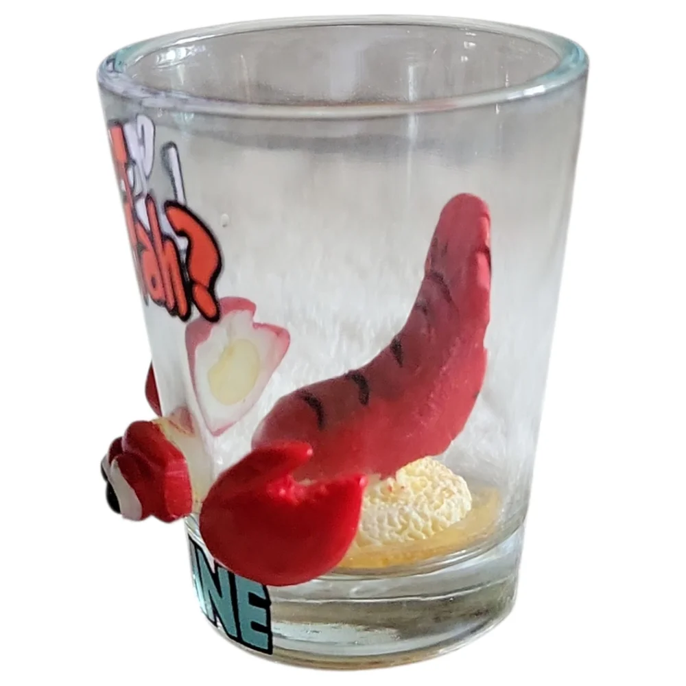 Vtg 90s Whimsical 3D Got Lobstah? Maine Bar Tavern Ocean Sea Lobster Shot Glass